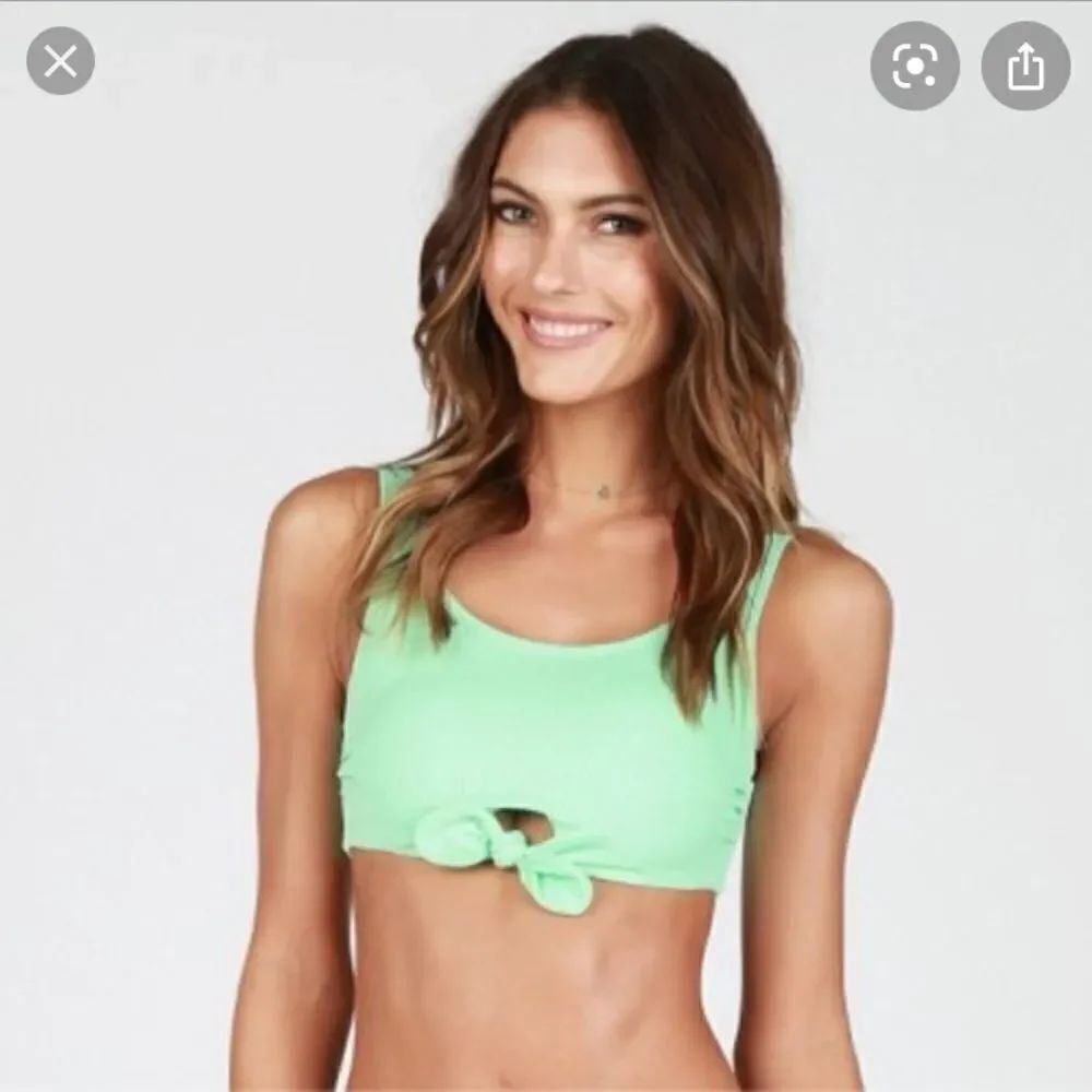 Sugar Coast by Lolli mint ribbed crop swim top